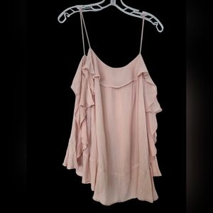 Free People Light Pink Ruffle Camisole Size Medium